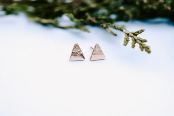 Small Peak Stud Earrings - Gold