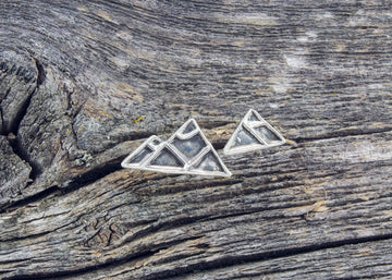 Asymmetrical Mountain Stud Earrings