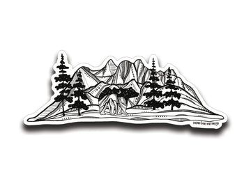 Bear and Mountain Sticker