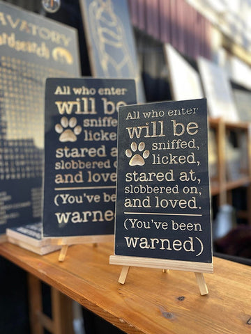 All Who Enter Sign Engraved Wood Plaque