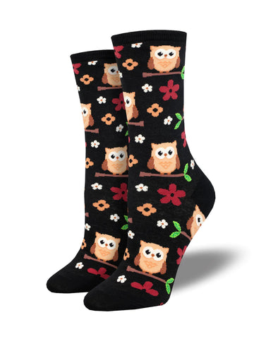 Women's Night Owl Cotton Crew Sock