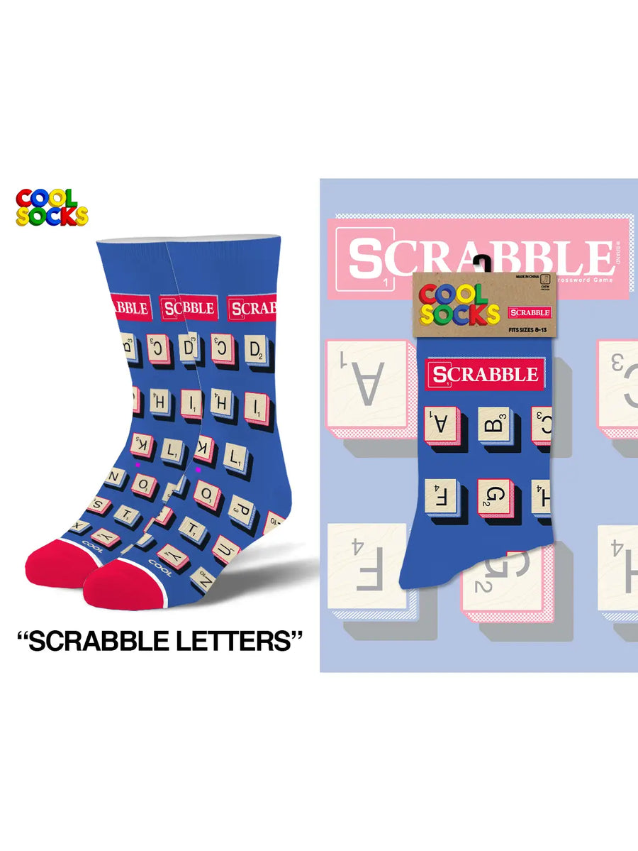 Men's Scrabble Letters Crew Sock