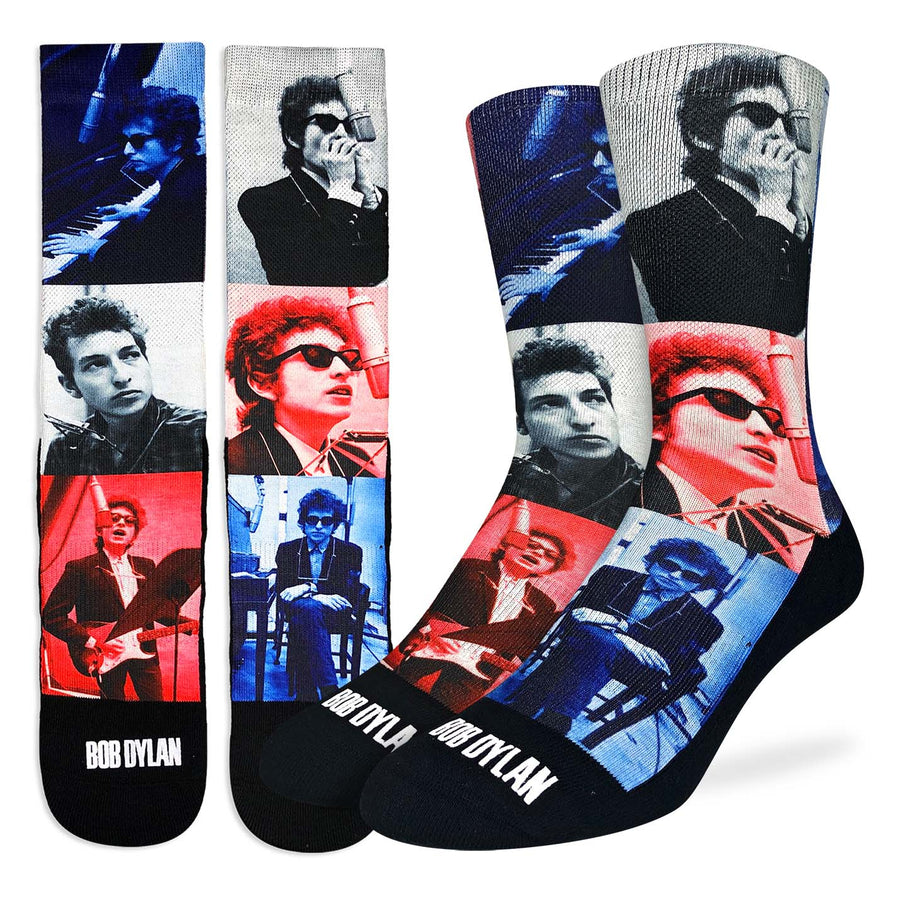 Men's Bob Dylan Red/Blue Active Fit Crew Socks