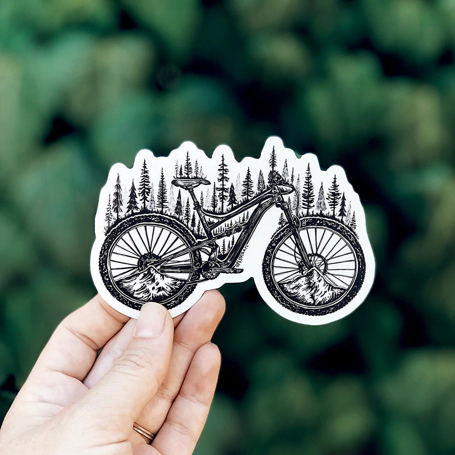 Forested Bicycle Vinyl Sticker