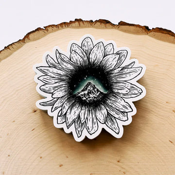 Mountain Sunflower Vinyl Sticker