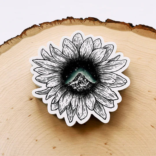 Mountain Sunflower Vinyl Sticker