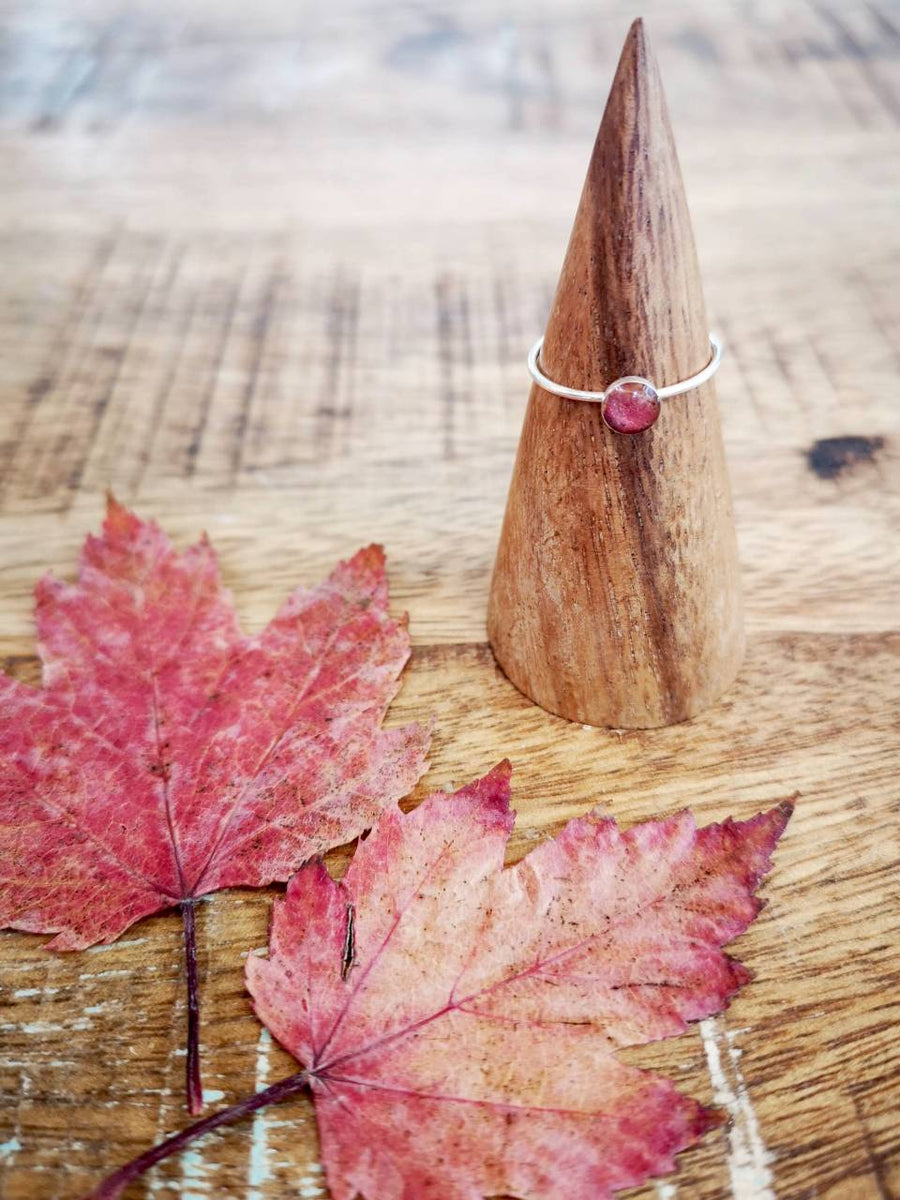 Sterling Silver Maple Leaf Flower Ring