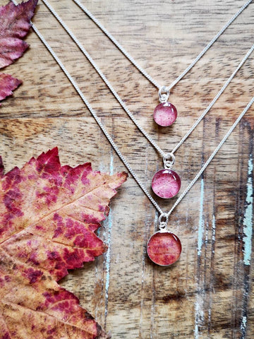 Sterling Silver Maple Leaf Flower Necklace - 18