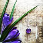 Sterling Silver Prairie Crocus Flower Necklace - 18