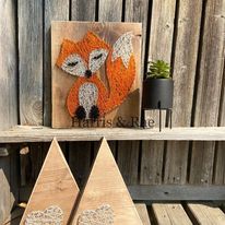 Fox String Art on Brown