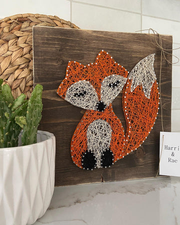 Fox String Art on Brown