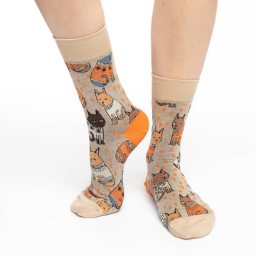 Women's Sweater Cats Crew Socks
