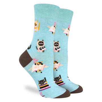 Women's Reading Cats Crew Socks