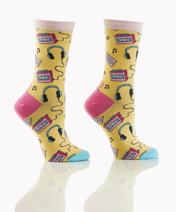 Women's 80's Music Crew Socks