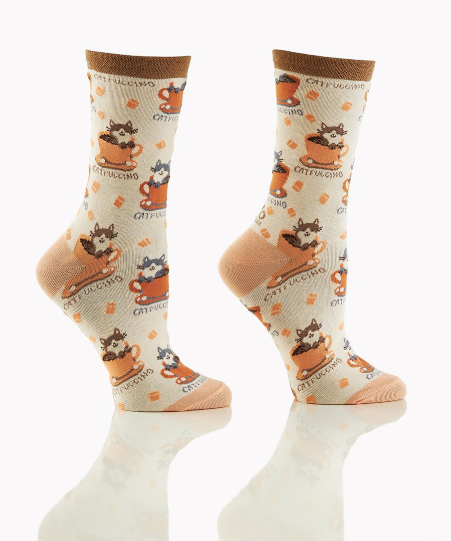 Women's Catpuccino Crew Socks