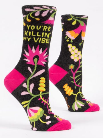 Women's Killin My Vibe Crew Socks