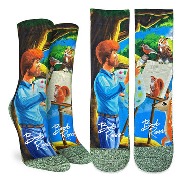 Women's Bob Ross Painting Active Fit Crew Socks