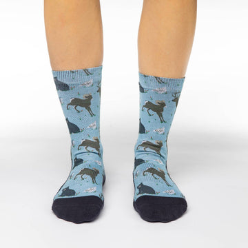 Women's Mountain Animals Active Fit Crew Socks