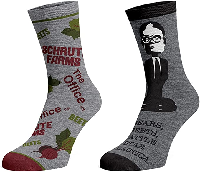 Men's 2 Pack Dwight Shrute Crew Socks