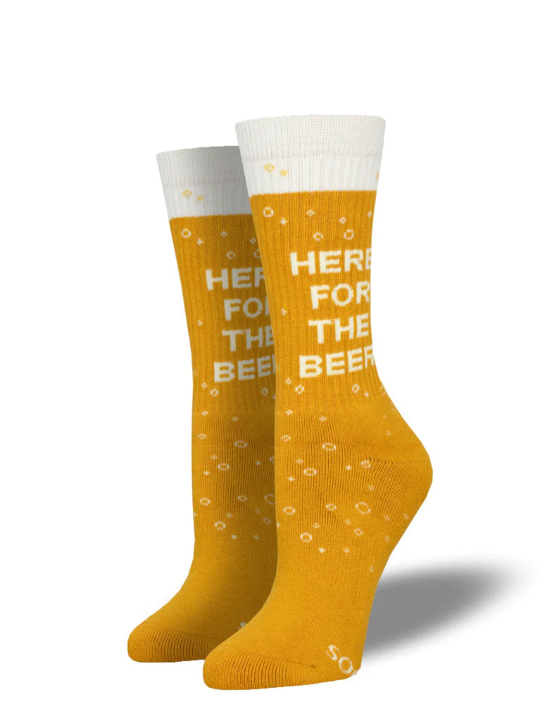 Men's Orange Here For The Beer Crew Socks