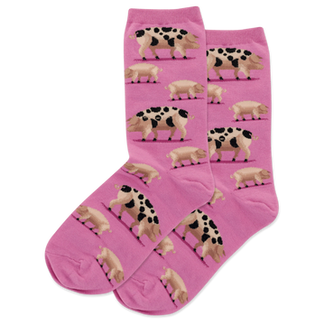 Women's Spotted Pigs Crew Socks