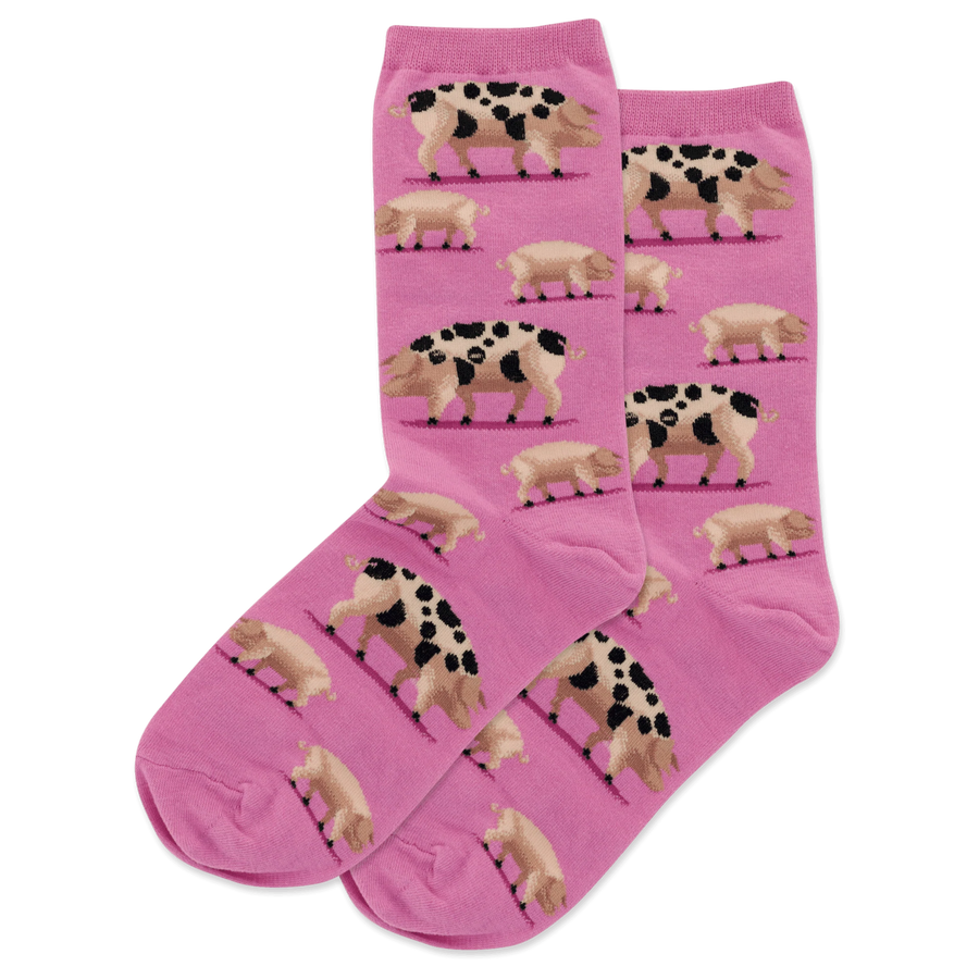 Women's Spotted Pigs Crew Socks