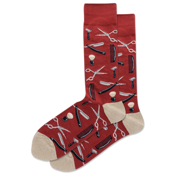 Men's Barbershop Shave Tools Crew Socks