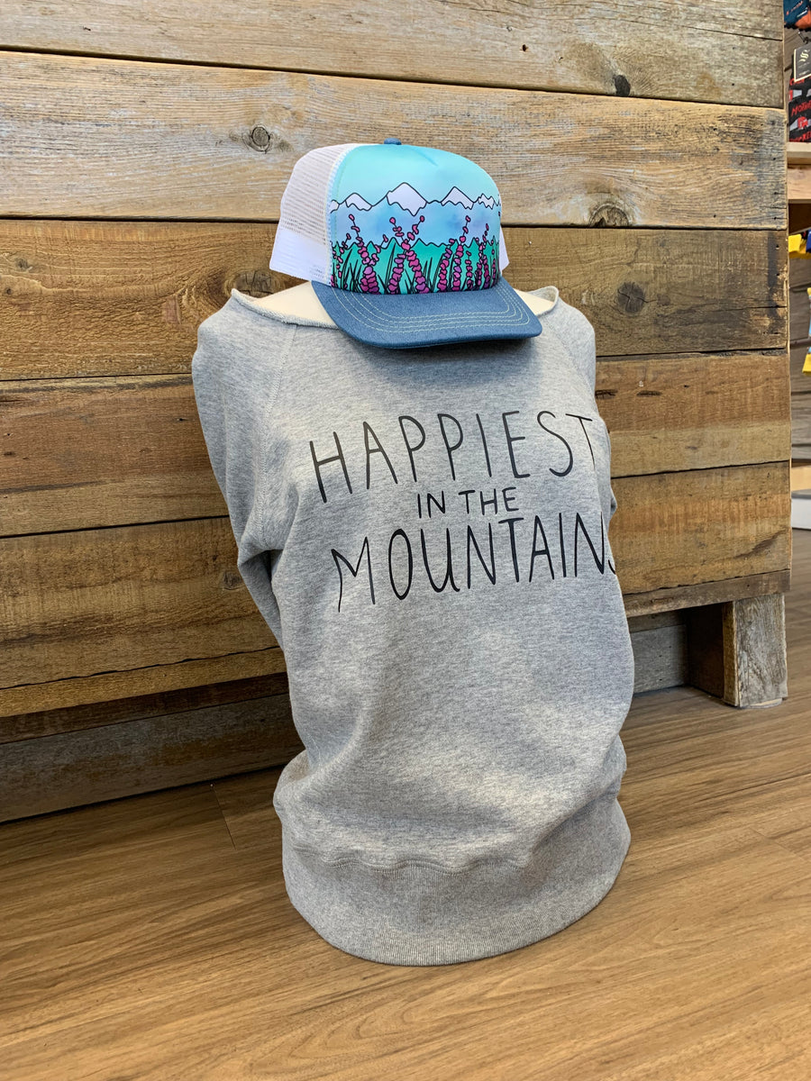 Happiest in the Mountains Raw Edge Women's Sweatshirt
