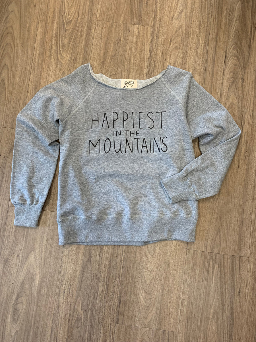 Happiest in the Mountains Raw Edge Women's Sweatshirt
