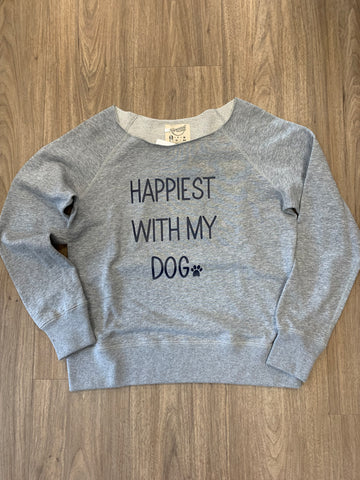 Happiest with My Dog Raw Edge Women's Sweatshirt