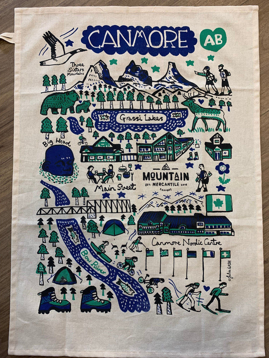 Canmore Cityscape Tea Towel