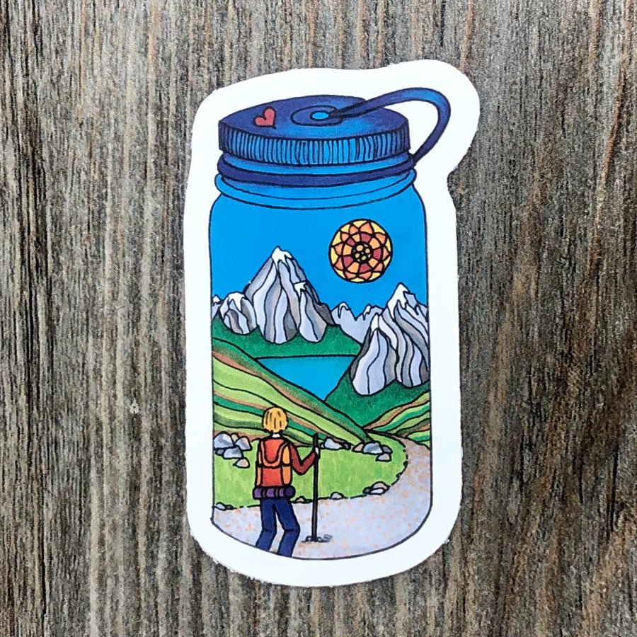 Hiker Water Bottle Sticker