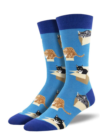 Men's Cat In A Box Crew Socks