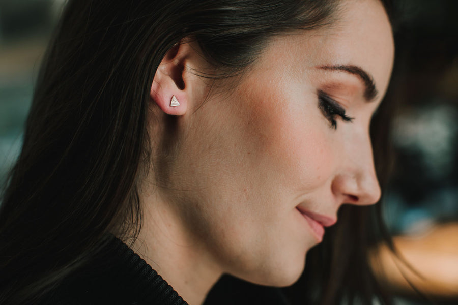 Small Peak Stud Earrings - Gold