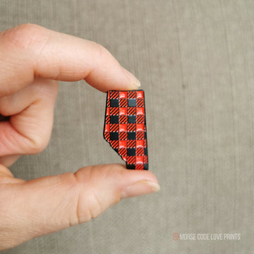 Plaid Alberta Enamel Pin