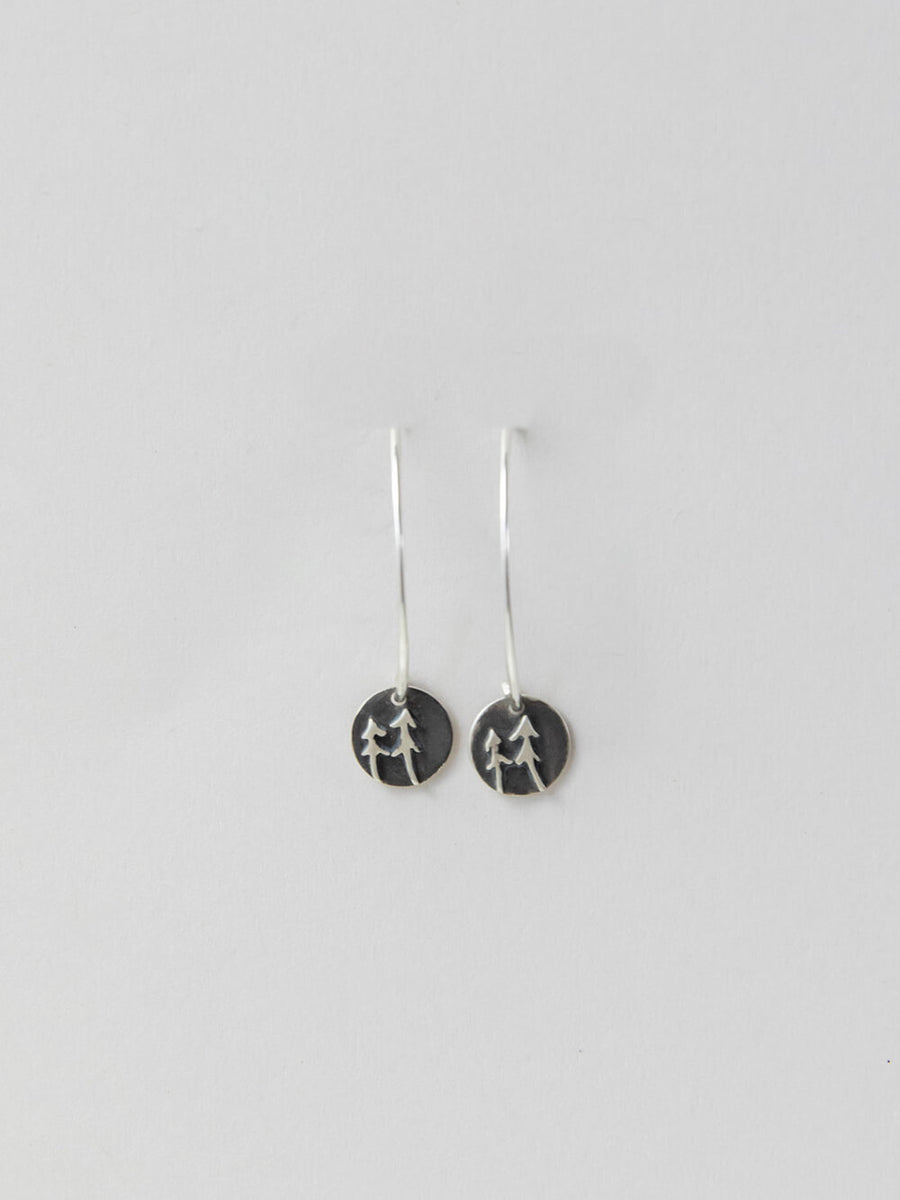Tree Porthole Earring- Silver
