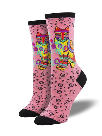 Women's Laurel Burch Maya Cat Crew Socks