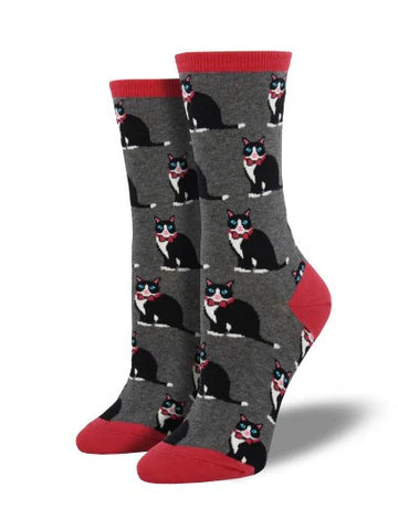 Women's Tuxedo Cats Crew Socks