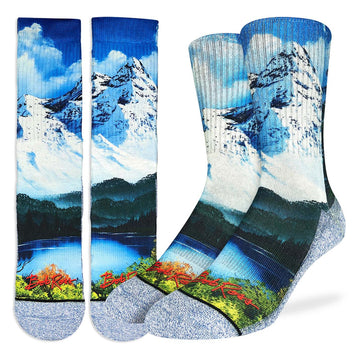 Men's Bob Ross Mountain & Lakes Active Fit Crew Socks