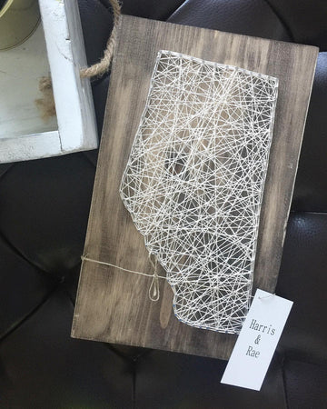 Harris & Rae String Art - Alberta - Cream on Brown
