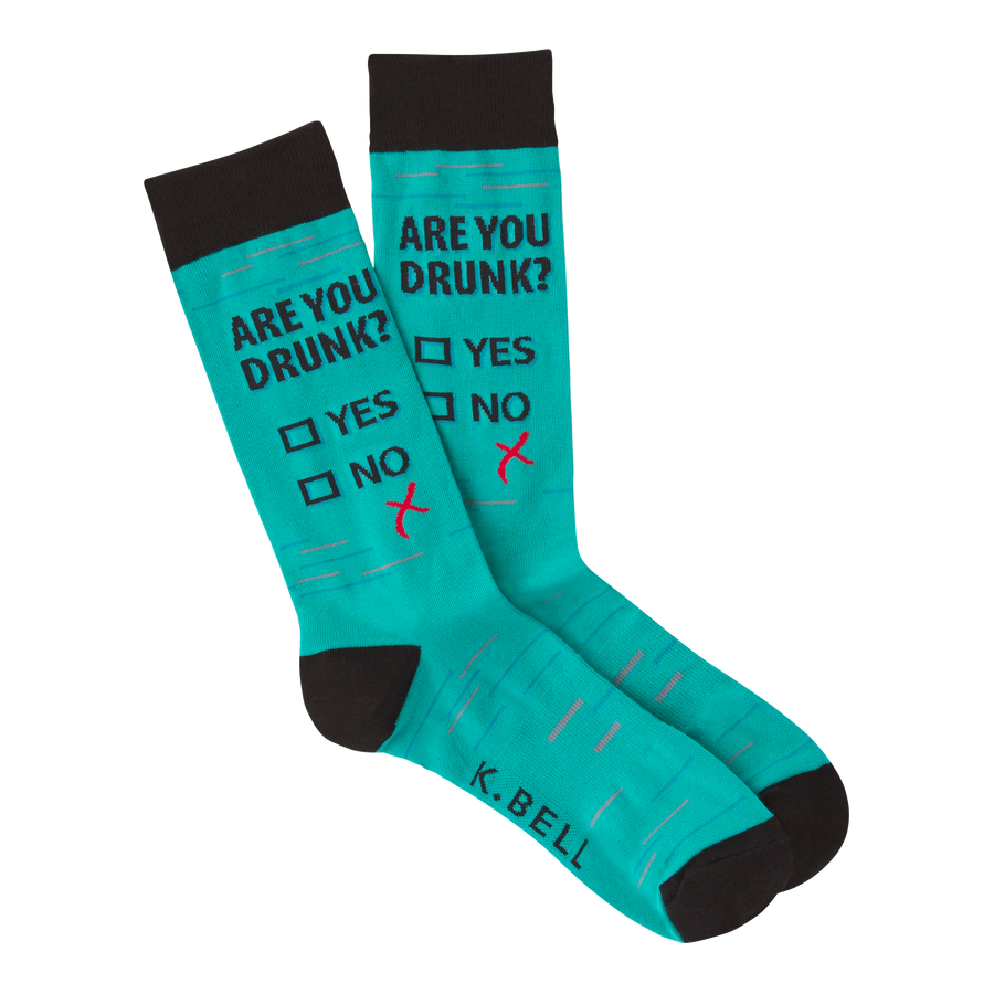 Men's Fashion Sock Are You Drunk - Teal