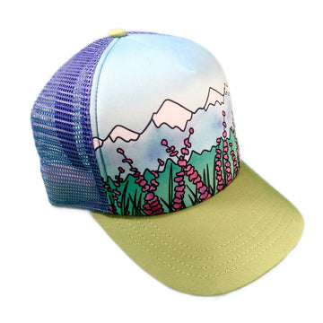 Cotton Wild Mountain Snapback Hat- Grey Blue/Avocado