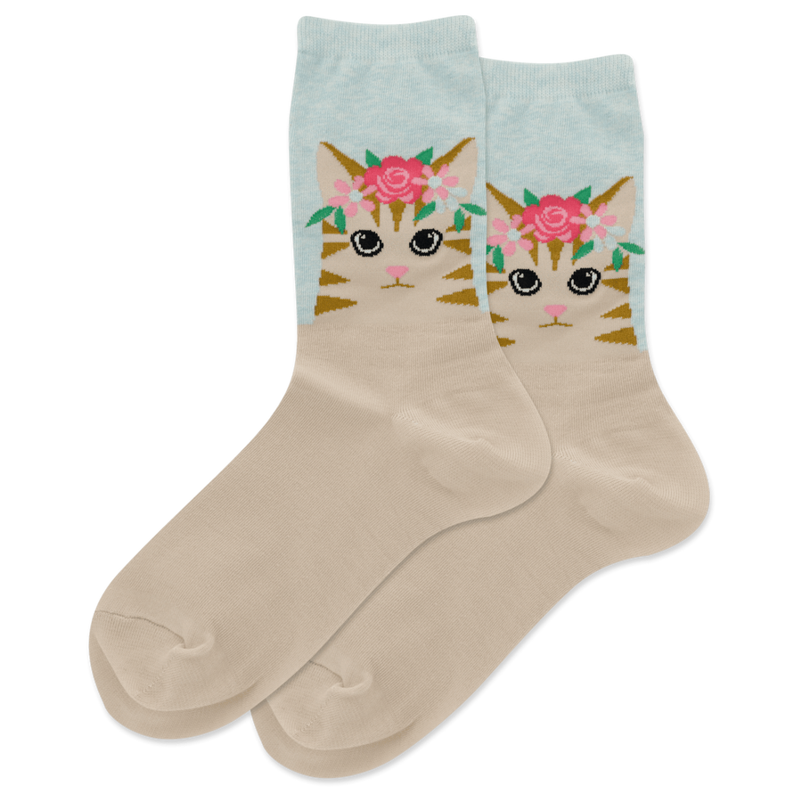 Women's Cat Flower Crown Sock
