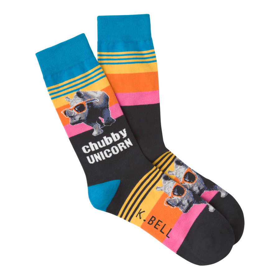Men's Fashion Chubby Unicorn Sock - Black