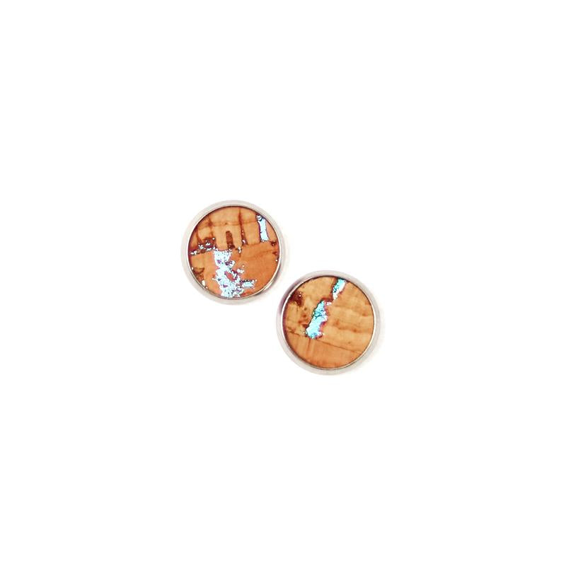 Natural Cork with Chrome Accents Studs