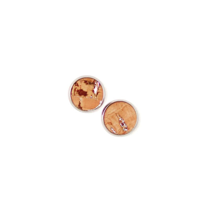 Natural Cork with Silver Accents Studs