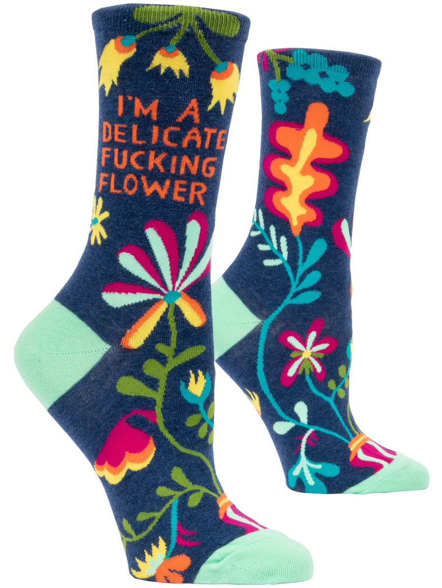 Women's Delicate F*cking Flower Crew Socks