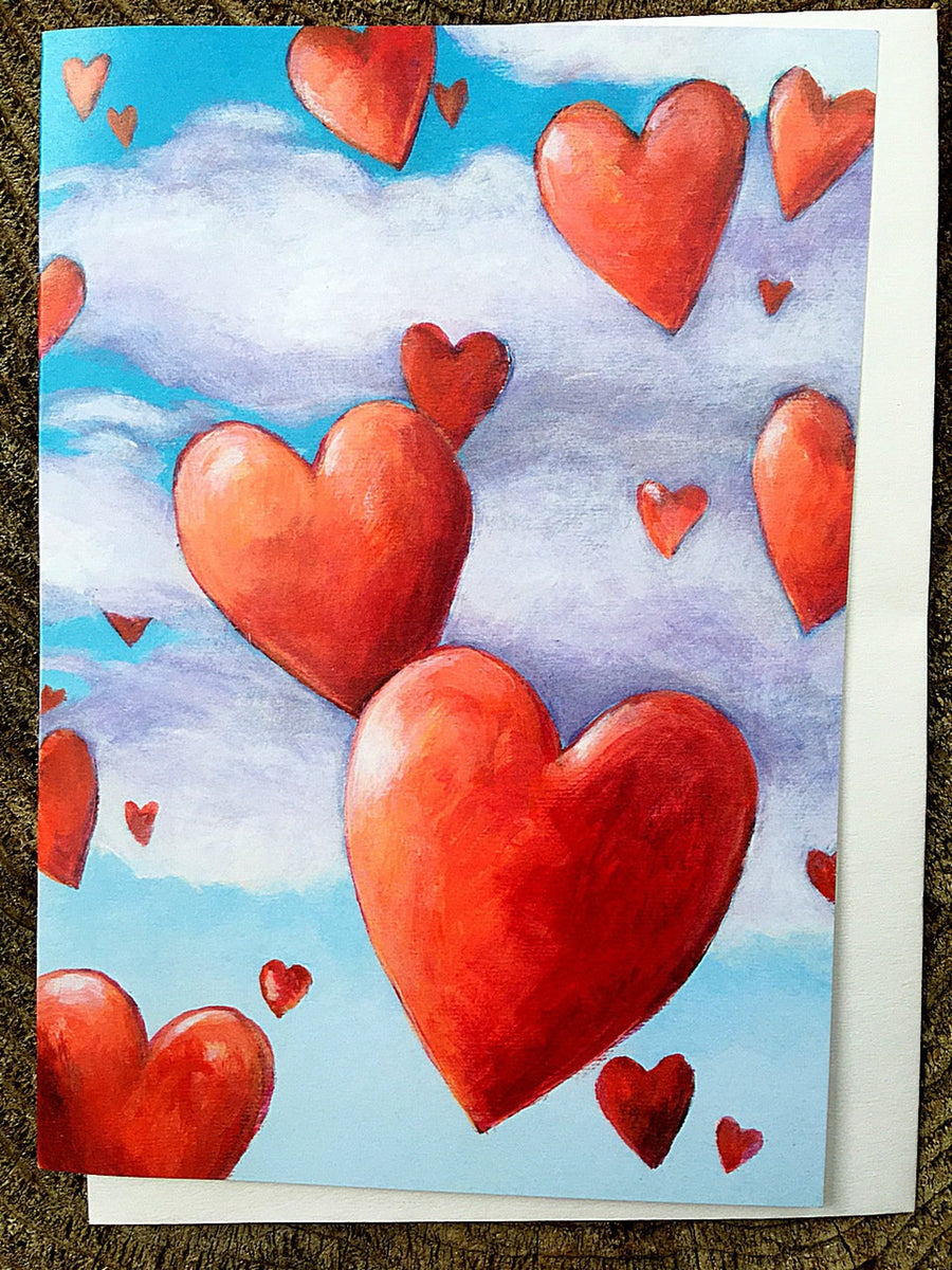 Floating Hearts Card