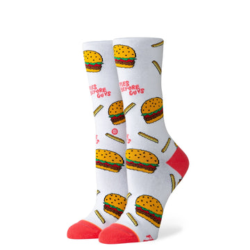 Women's Fries B4 Guys Sock - White S