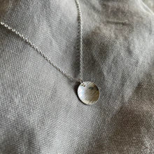 Silver Full Moon Disc Necklace